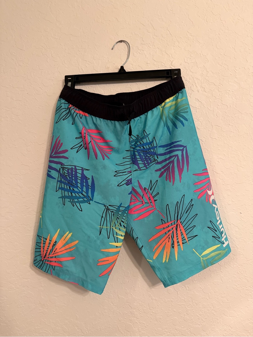 Hurley Boys 14/16 Tropical Palm Print Swim Trunks Board Shorts